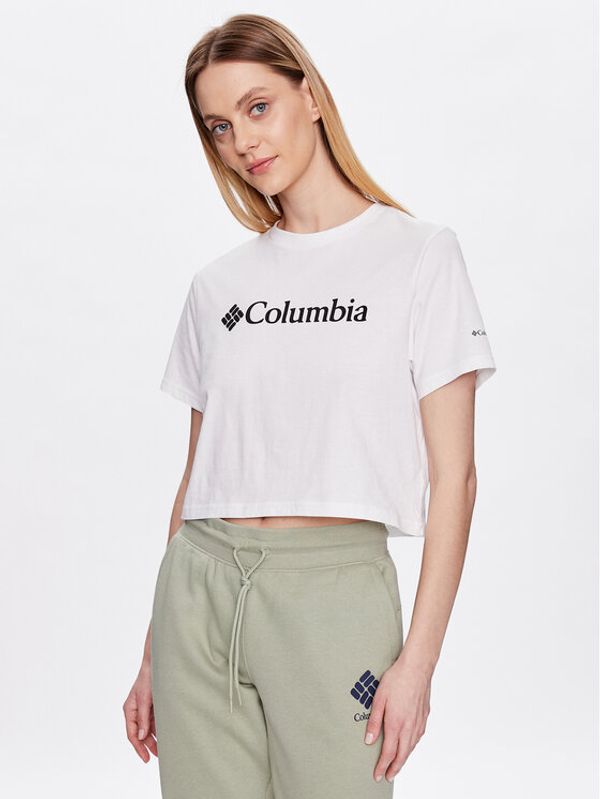 Columbia Columbia Тишърт North Casades 1930051 Бял Cropped Fit