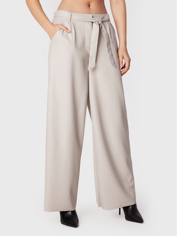 Comma Comma Панталони от имитация на кожа 2120187 Бежов Loose Fit