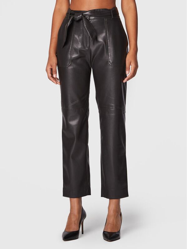 Comma Comma Панталони от имитация на кожа 2120602 Черен Regular Fit