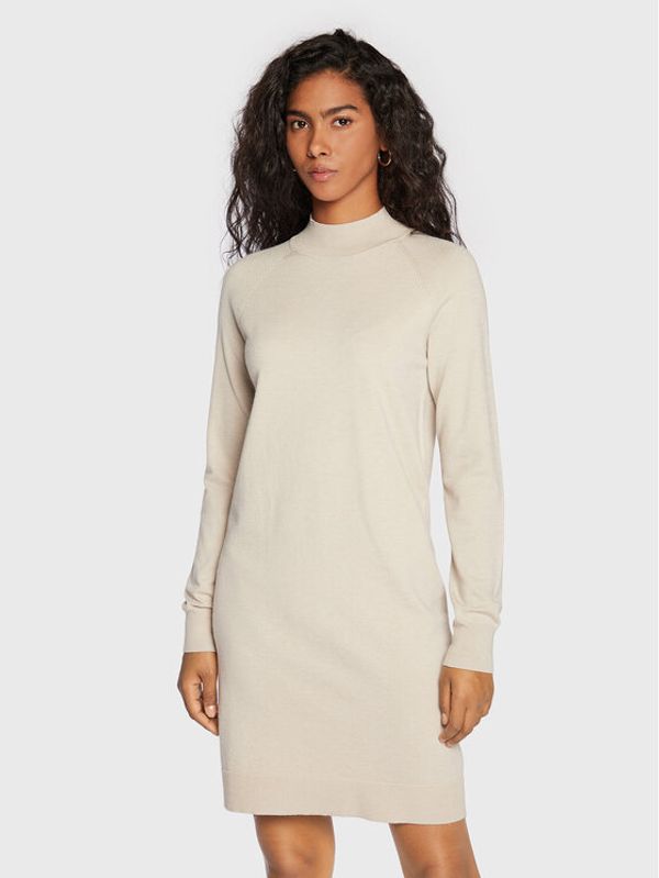Comma Comma Плетена рокля 2120199 Бежов Regular Fit