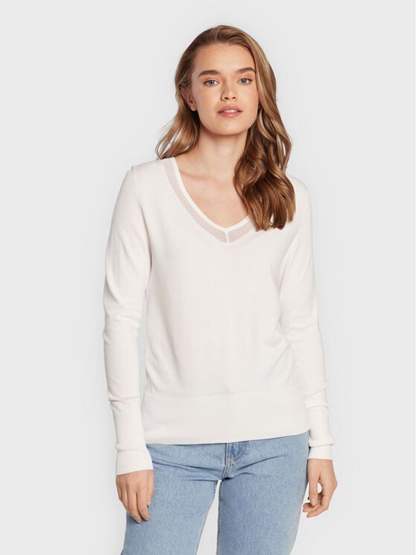 Comma Comma Пуловер 2119634 Бял Regular Fit