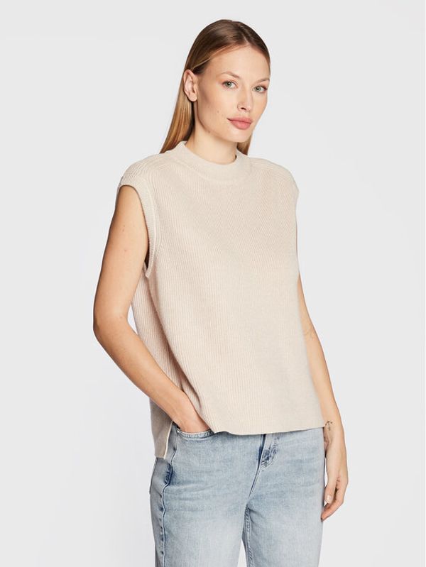 Comma Comma Пуловер 2120743 Бежов Regular Fit