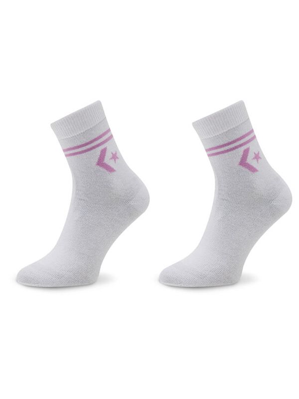 Converse Converse Комплект 2 чифта дълги чорапи дамски E1027W Бял