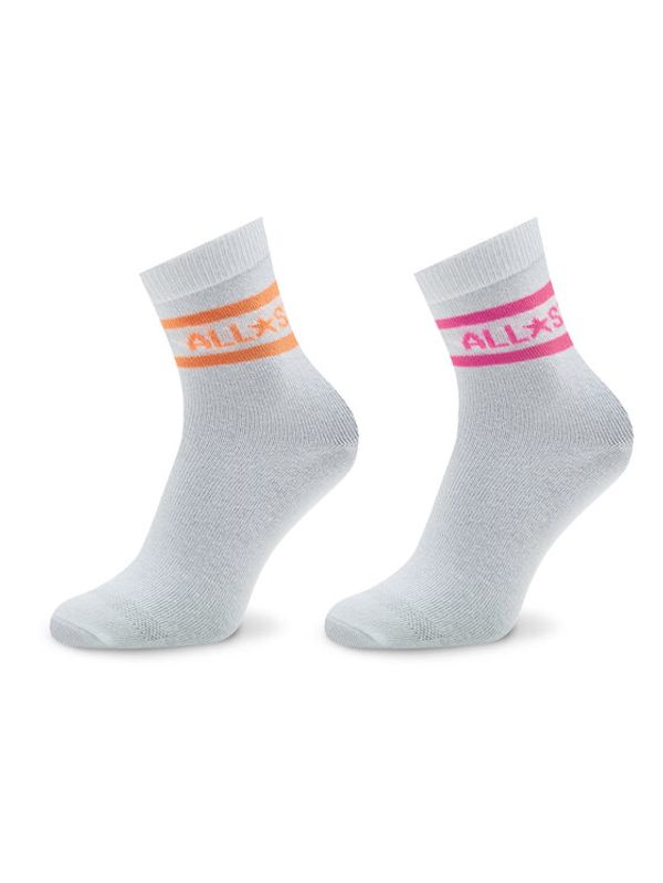 Converse Converse Комплект 2 чифта дълги чорапи дамски E1028W-2009 Бял