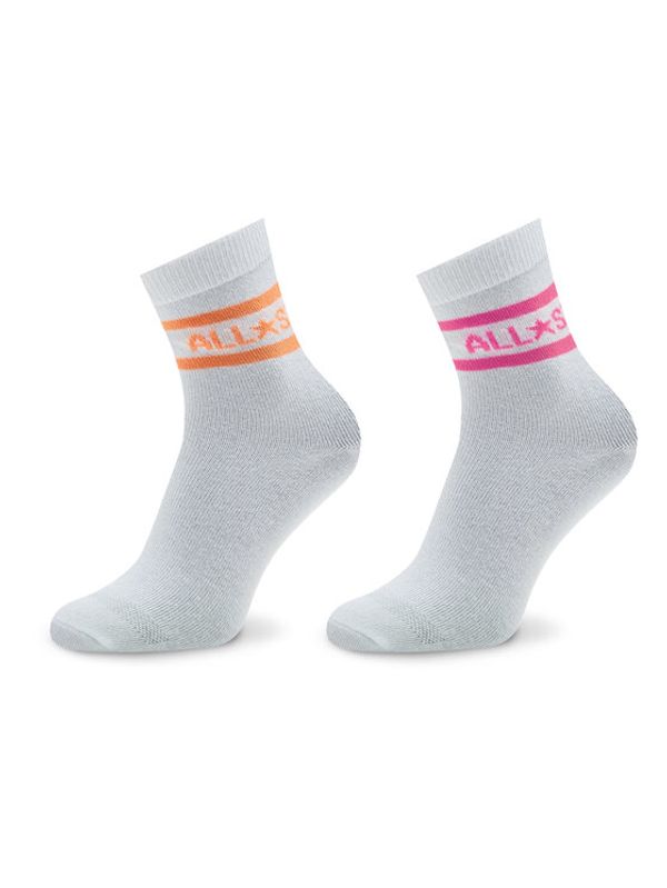 Converse Converse Комплект 2 чифта дълги чорапи дамски E1028W-2012 Бял