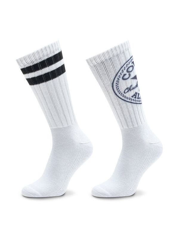 Converse Converse Комплект 2 чифта дълги чорапи мъжки E744W Бял