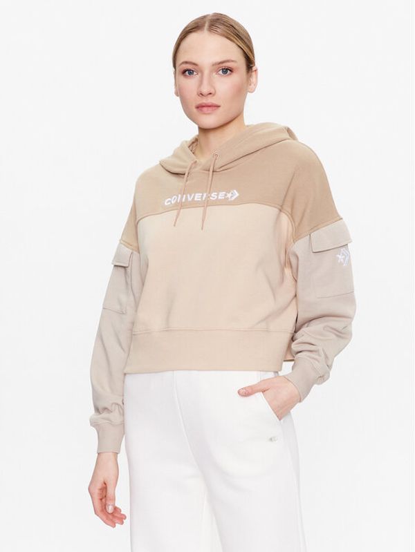 Converse Converse Суитшърт Fashion 10024527-A01 Бежов Relaxed Fit