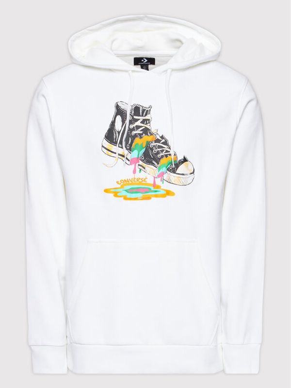 Converse Converse Суитшърт Paint Drip Graphic 10022937-A01 Бял Standard Fit
