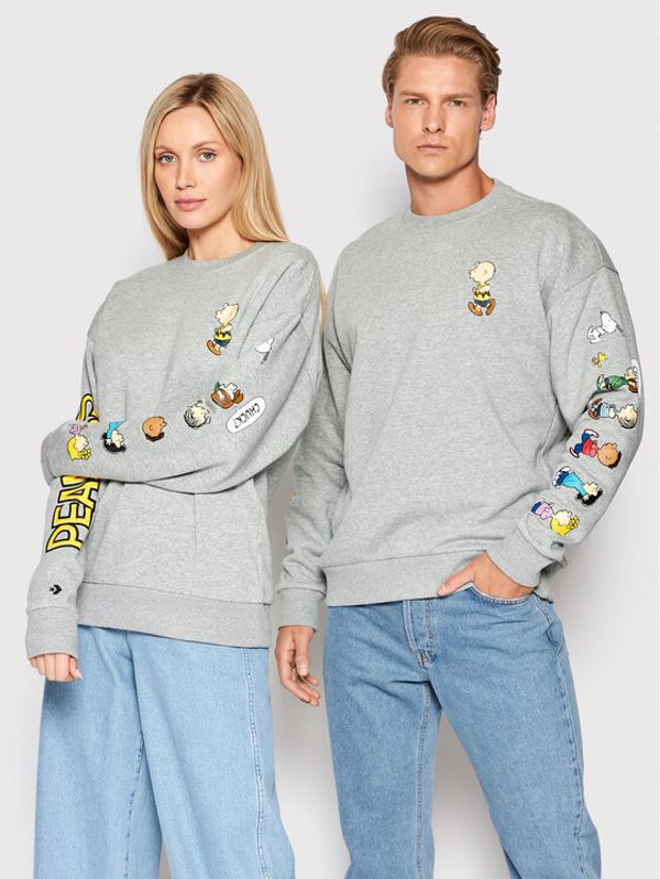 Converse Converse Суитшърт Unisex PEANUTS 10024376-A01 Сив Regular Fit