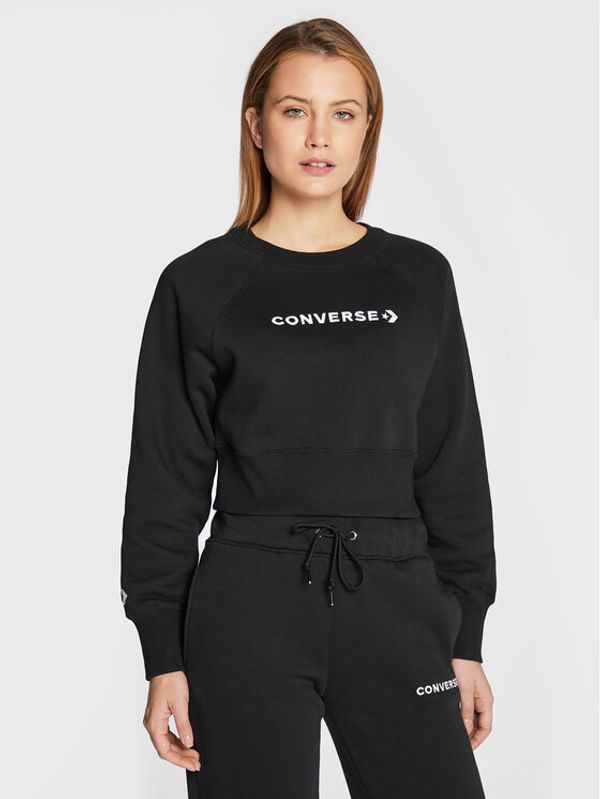 Converse Converse Суитшърт Wordmark 10023716-A01 Черен Regular Fit