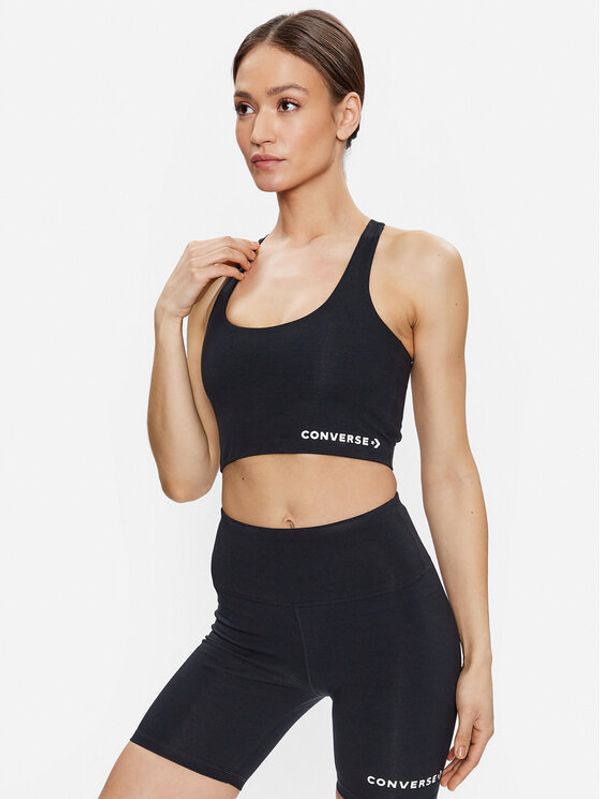 Converse Converse Сутиен-топ Wordmark 10024540-A01 Черен