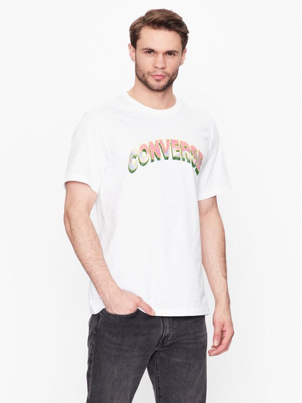 Converse Converse Тишърт Cloud Fill 10024589-A03 Бял Regular Fit