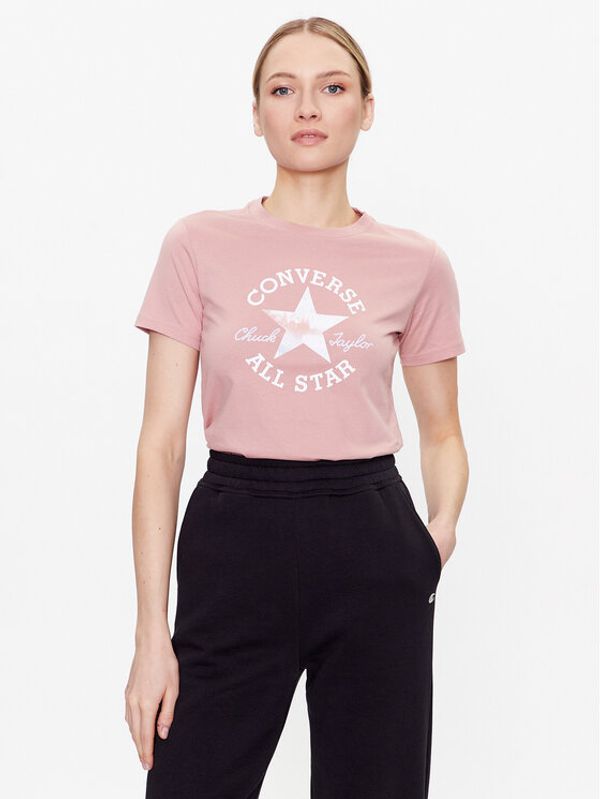 Converse Converse Тишърт Floral Chuck Taylor All Star 10025041-A03 Розов Slim Fit