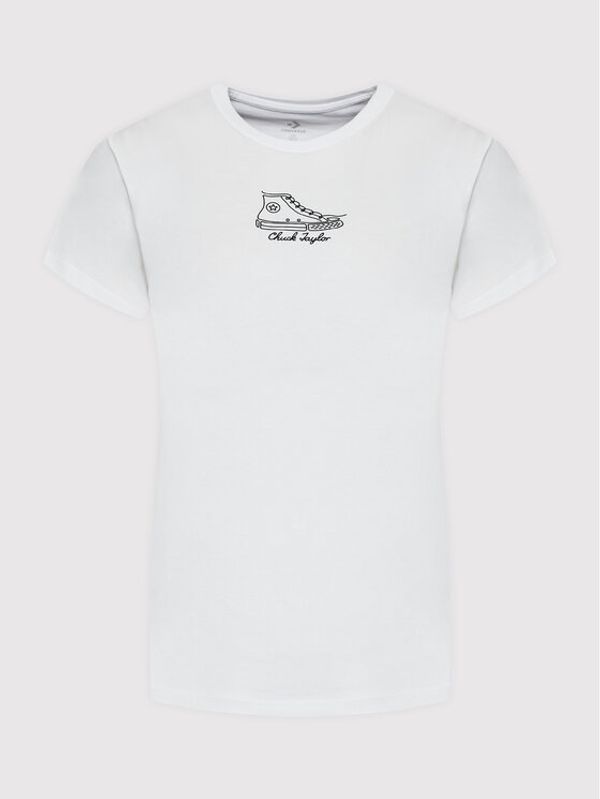 Converse Converse Тишърт High 10023216-A04 Бял Relaxed Fit