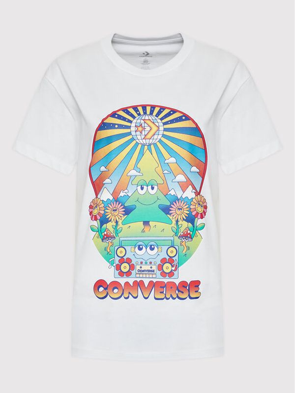 Converse Converse Тишърт Nature Party Graphic 10024245-A02 Бял Standard Fit