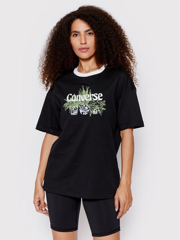 Converse Converse Тишърт Plant Powered Ringer 10023937-A01 Черен Loose Fit