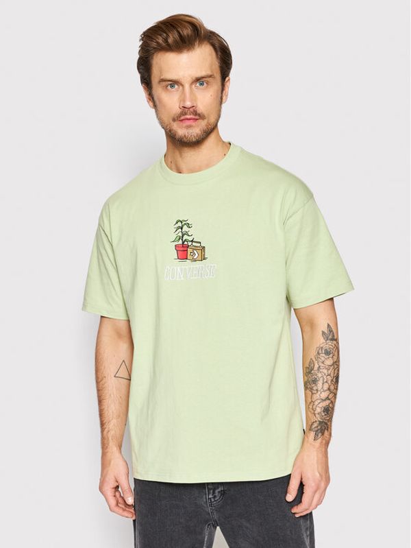 Converse Converse Тишърт Road Trip Graphic 10023266-A03 Зелен Loose Fit