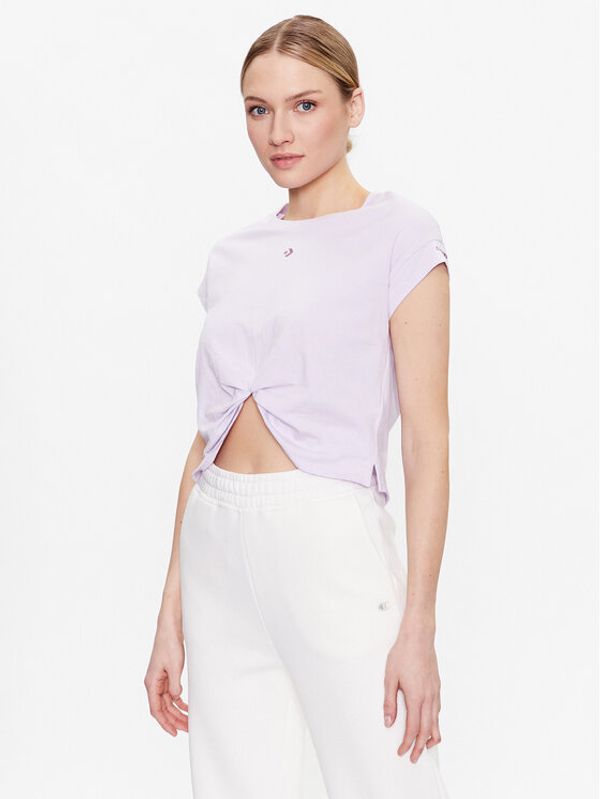 Converse Converse Тишърт Star Chevron Twist 10024546-A03 Виолетов Cropped Fit