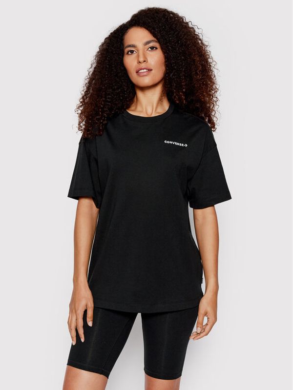 Converse Converse Тишърт Strawberry 10023938-A01 Черен Relaxed Fit