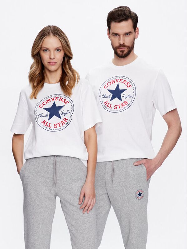 Converse Converse Тишърт Unisex Go To All Star Patch 10025459-A03 Бял Standard Fit