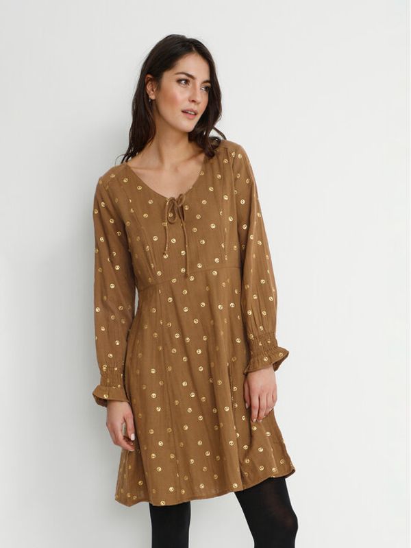 Cream Cream Ежедневна рокля 10610600 Кафяв Regular Fit