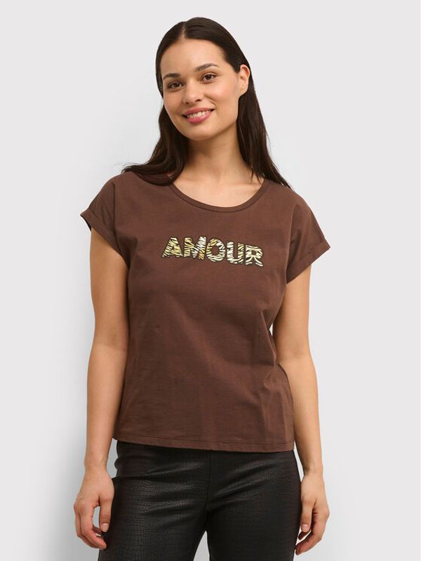 Cream Cream Тишърт Fira 10610636 Кафяв Straight Fit