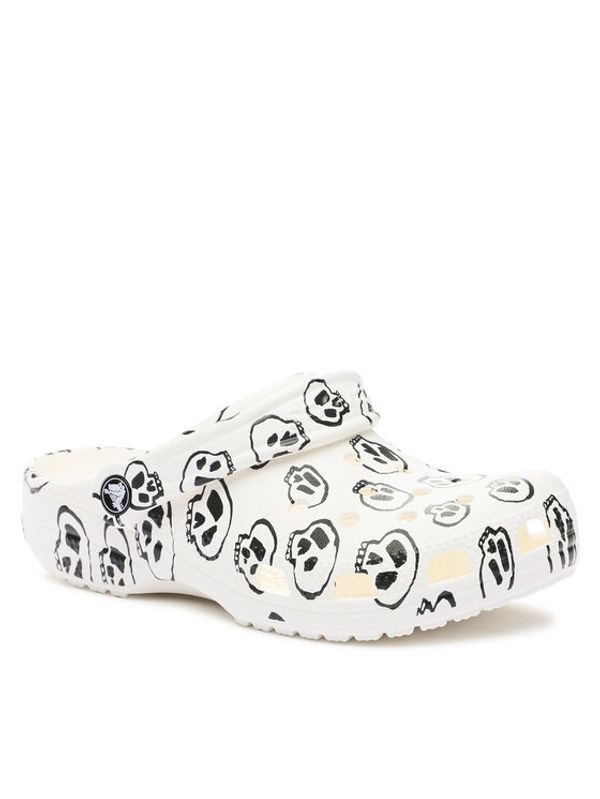 Crocs Crocs Чехли Crocs Classic Skull Print Clog 208993 Бял