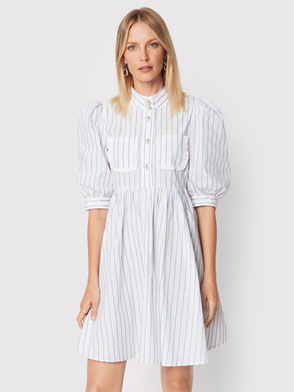 Custommade Custommade Рокля тип риза Lema Stripes 999362419 Бял Regular Fit