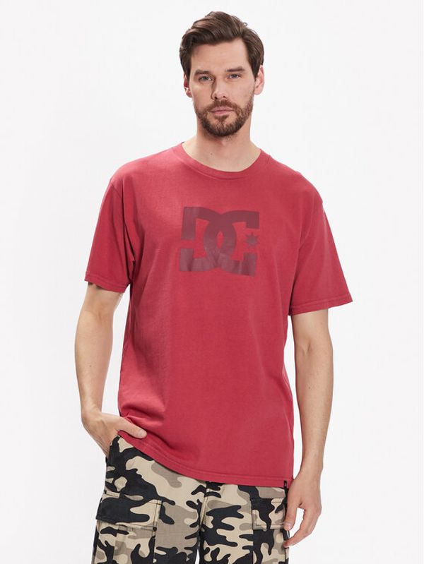 DC DC Тишърт Pigment Dye ADYZT05223 Червен Relaxed Fit