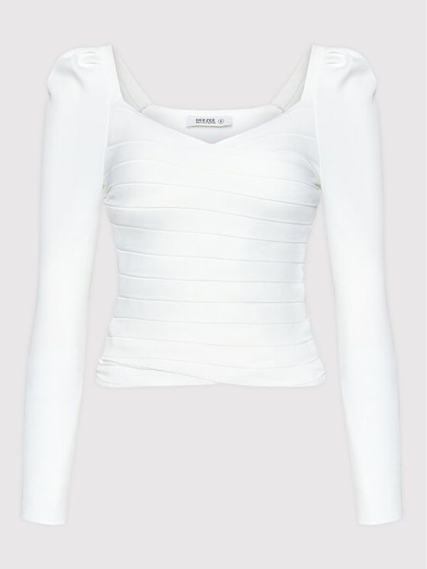 DeeZee DeeZee Блуза Prague 14619 Бял Slim Fit
