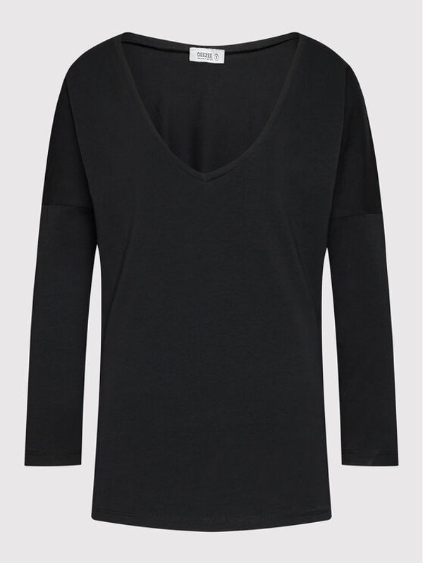 DeeZee DeeZee Блуза Simple Way DK-004 Черен Relaxed Fit