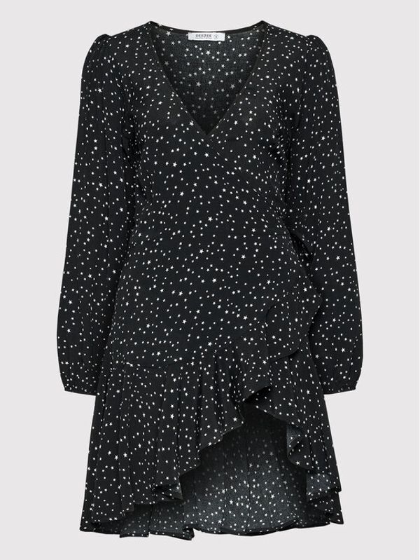 DeeZee DeeZee Ежедневна рокля Texy Stars DZ021 Черен Regular Fit