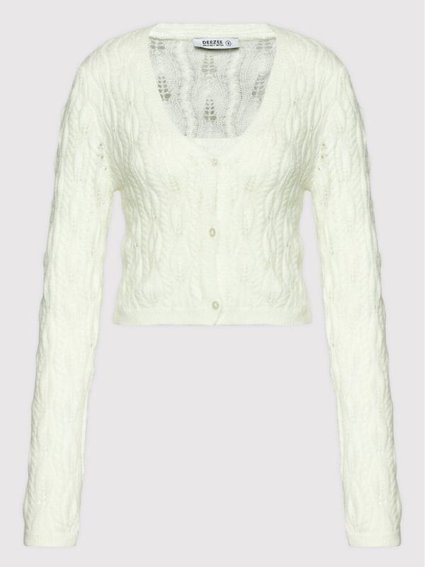 DeeZee DeeZee Комплект блуза и жилетка Damina AL014 Бял Cropped Fit