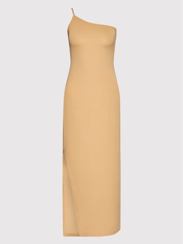 DeeZee DeeZee Лятна рокля Ketty RN-010 Бежов Slim Fit