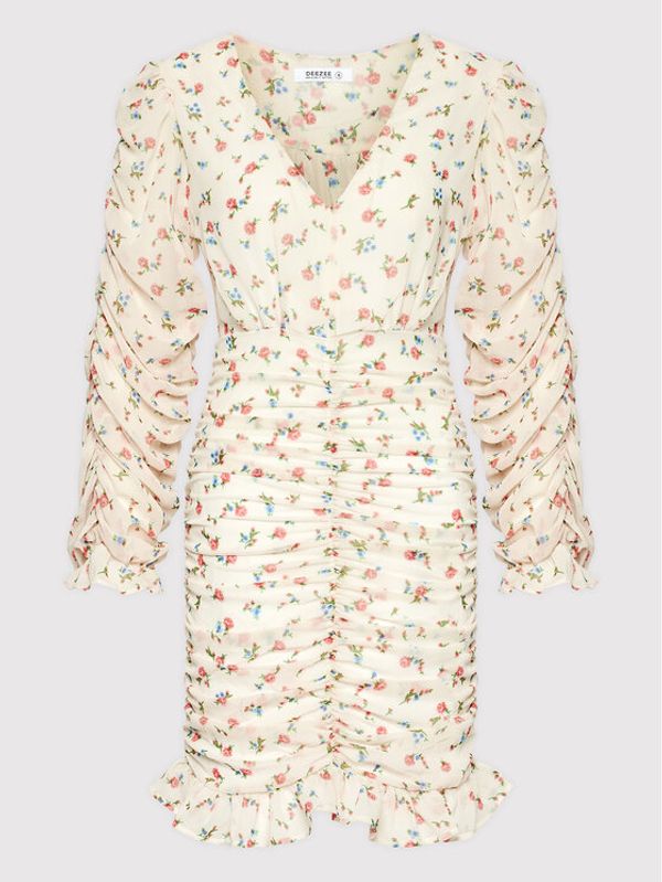 DeeZee DeeZee Лятна рокля Sally 3FB006 Бял Slim Fit