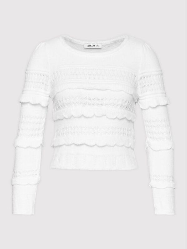 DeeZee DeeZee Пуловер Wirginia AL006 Бял Regular Fit