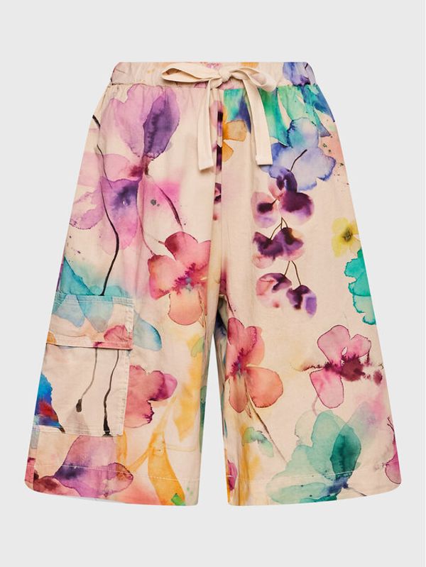 Deha Deha Шорти от плат D83076 Бежов Relaxed Fit