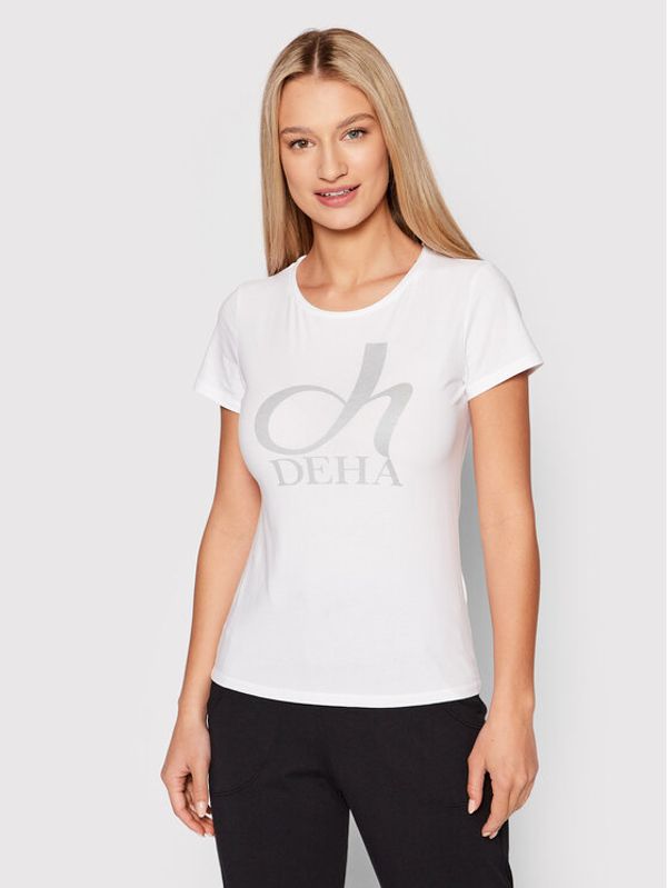 Deha Deha Тишърт Graphic A00141 Бял Slim Fit