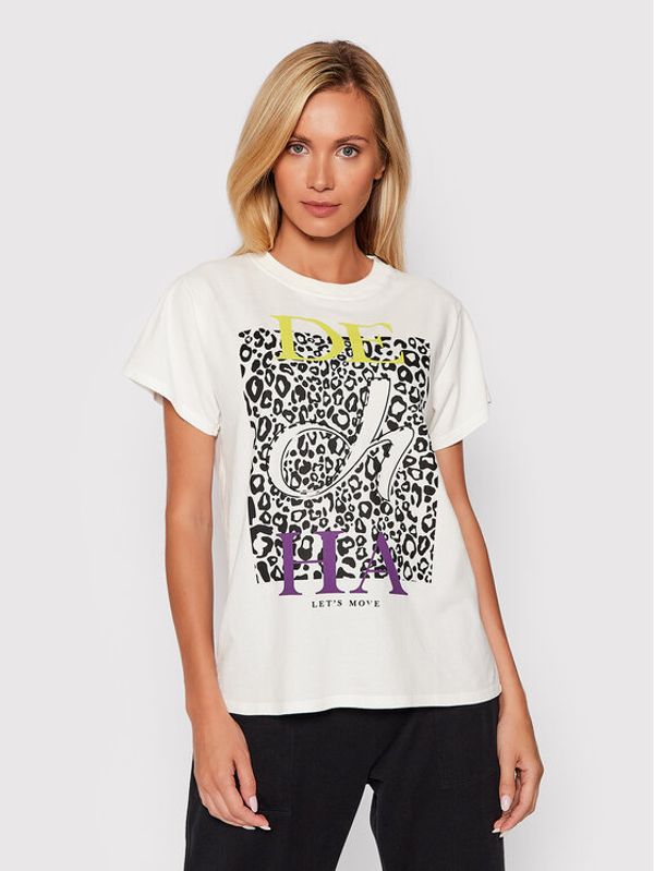 Deha Deha Тишърт Graphic B54420 Бял Regular Fit