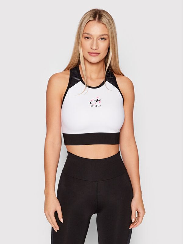 Deha Deha топ Net Insert B64423 Бял Slim Fit