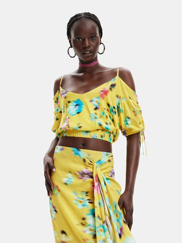 Desigual Desigual Блуза 23SWBW20 Жълт Regular Fit