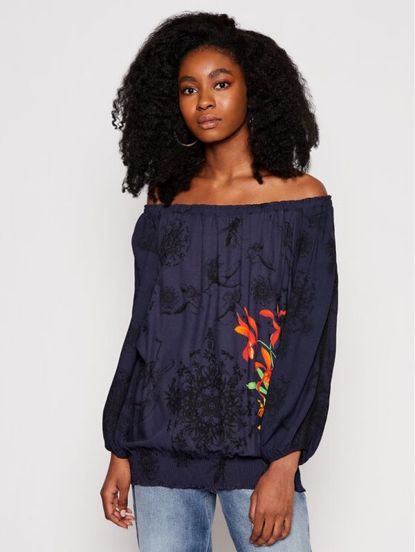 Desigual Desigual Блуза Carla 21SWBW25 Тъмносин Regular Fit