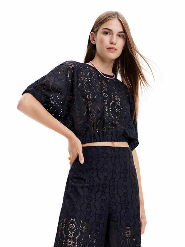 Desigual Desigual Блуза Lucca 23SWBW01 Черен Relaxed Fit