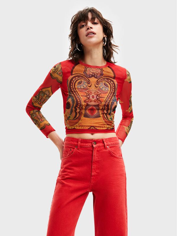 Desigual Desigual Блуза MONSIEUR CHRISTIAN LACROIX Groove 22WWTK44 Червен Slim Fit