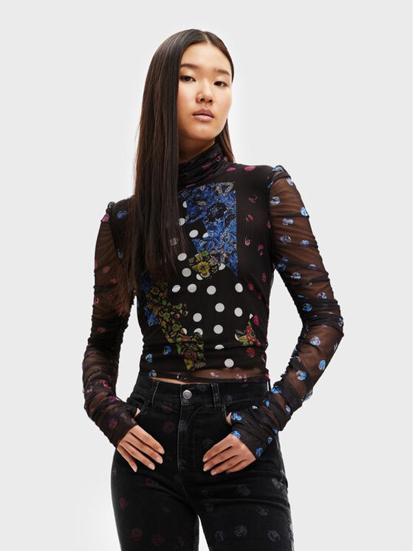 Desigual Desigual Блуза MONSIEUR CHRISTIAN LACROIX Ruby 22WWTK47 Черен Slim Fit