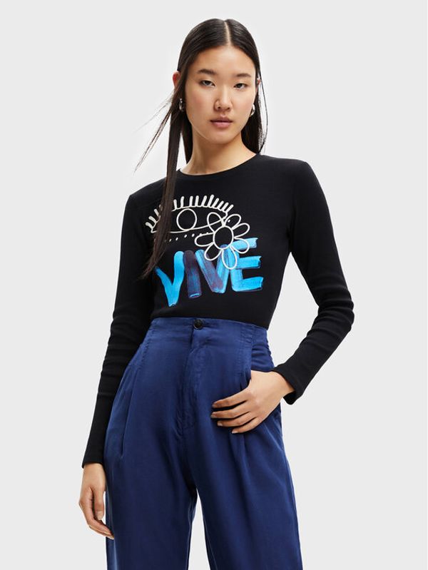 Desigual Desigual Блуза Vive 22WWTKA5 Черен Slim Fit