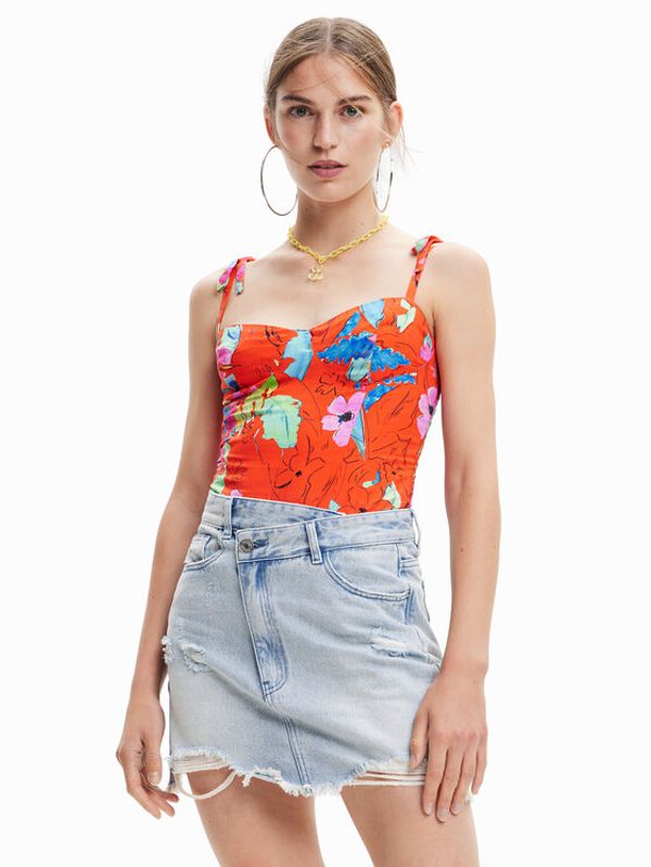 Desigual Desigual Боди 23SWQW06 Оранжев Slim Fit