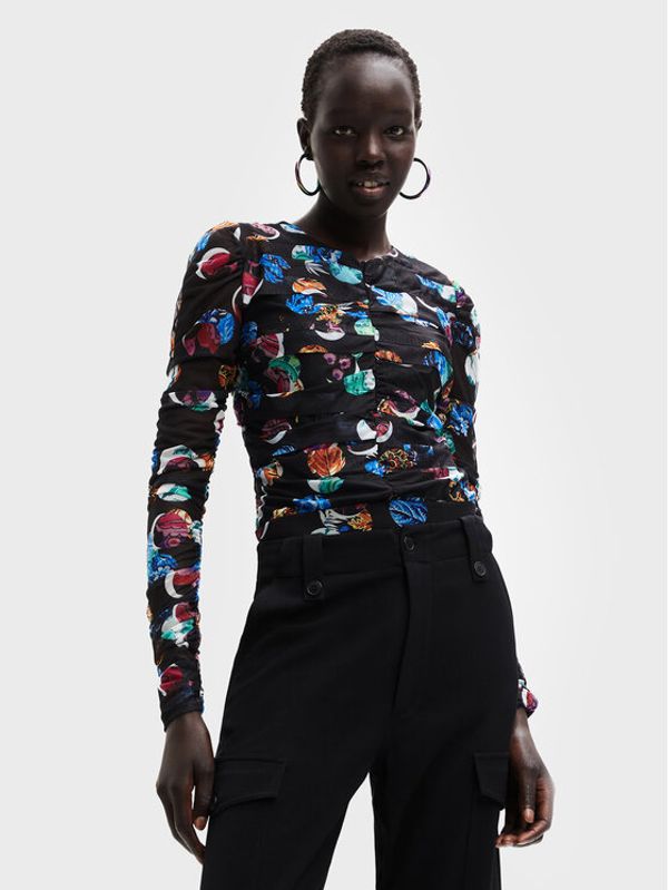 Desigual Desigual Боди MONSIEUR CHRISTIAN LACROIX 22WWQK24 Черен Slim Fit