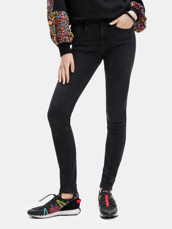 Desigual Desigual Дънки 23SWDD21 Черен Skinny Fit