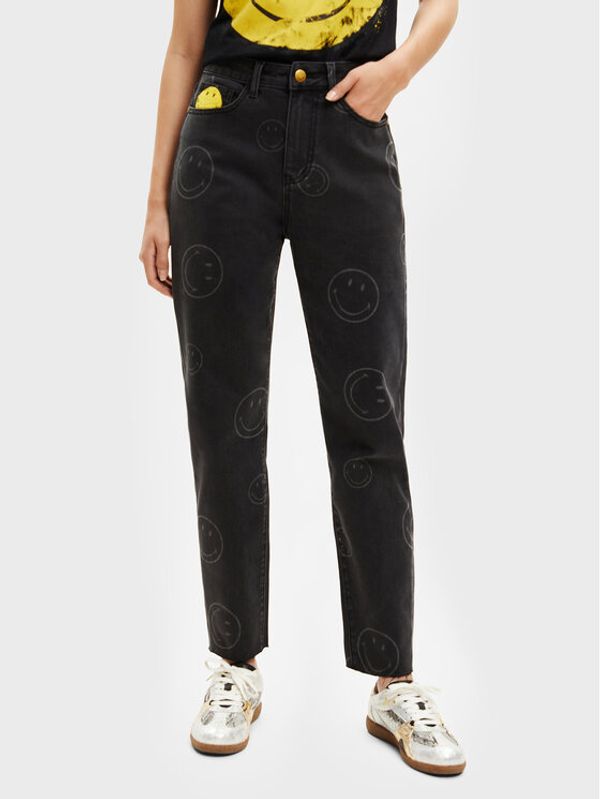 Desigual Desigual Дънки SMILEY I 22WWDD65 Черен Mom Fit